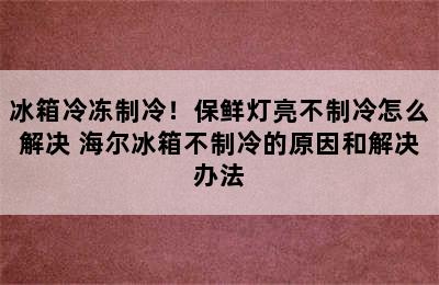 冰箱冷冻制冷！保鲜灯亮不制冷怎么解决 海尔冰箱不制冷的原因和解决办法